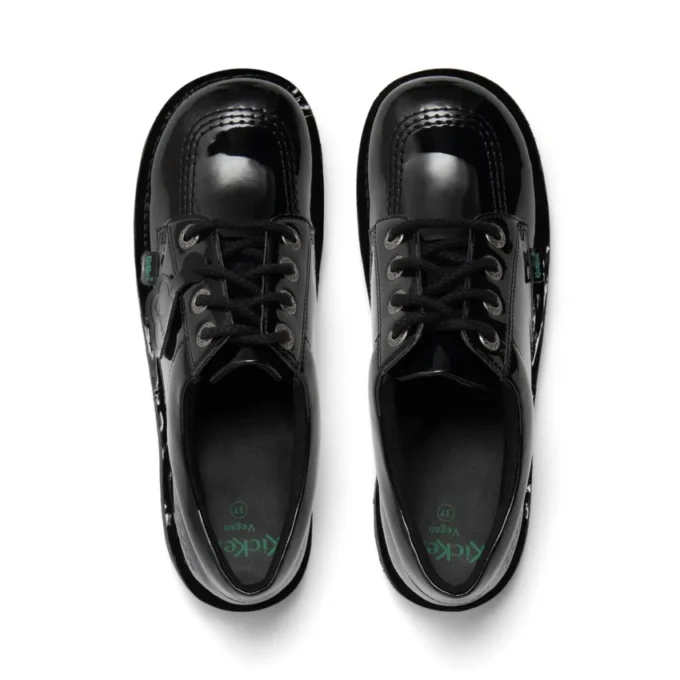 Youth Womens Kick Lo Leather Alternative Patent Leather Black