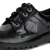 Youth Womens Kick Lo Leather Alternative Patent Leather Black