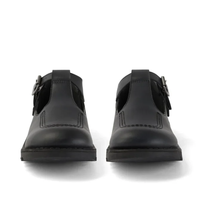 Youth Womens Kick T Bar Leather Alternative Black