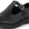 Youth Womens Kick T Bar Leather Alternative Black
