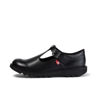 Youth Womens Kick T Bar Leather Black