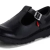 Youth Womens Kick T Bar Leather Black