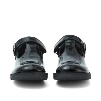 Youth Womens Kick T Bar Patent Leather Black