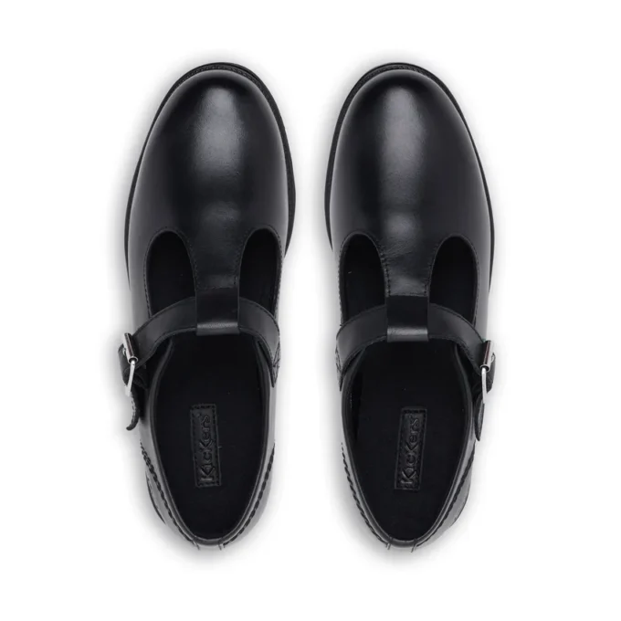 Youth Womens Lach T-Bar Leather Black