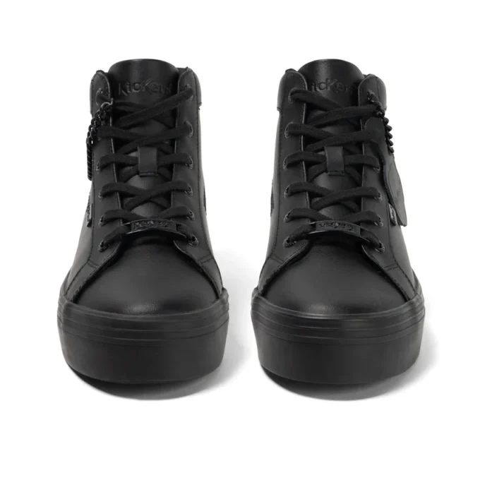 Youth Womens Tovni Hi Stack Chain Leather Black