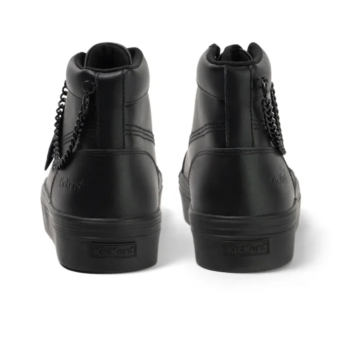 Youth Womens Tovni Hi Stack Chain Leather Black