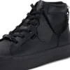 Youth Womens Tovni Hi Stack Chain Leather Black