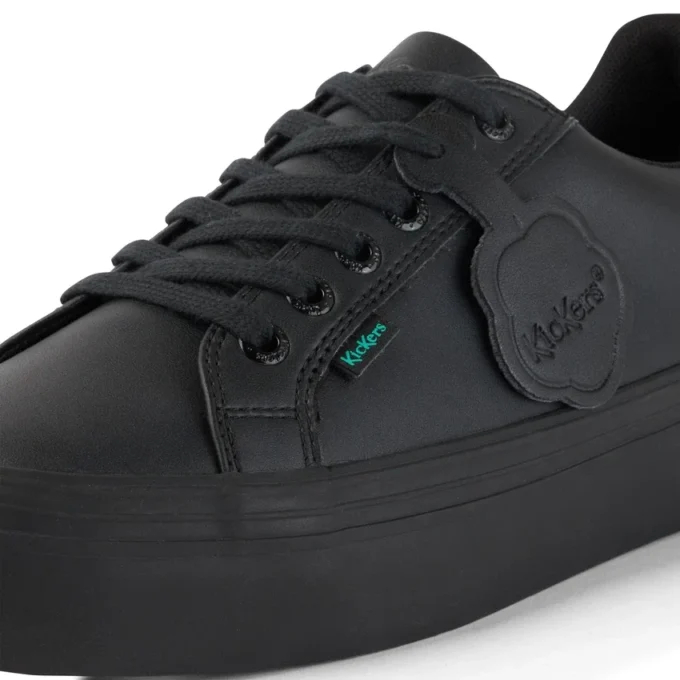 Youth Womens Tovni Stack Leather Alternative Black