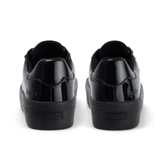 Youth Womens Tovni stack Leather Alternative Patent Leather Black